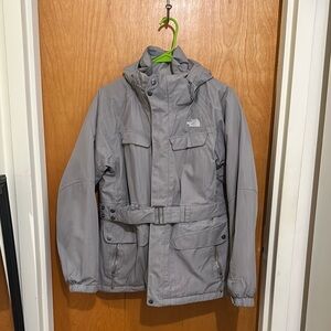 The North Face Gray Hooded Jacket size Large